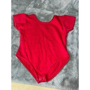 VTG 1990s Little Miss Lana Cotton Spandex Red Snap Bodysuit Girls 7/8